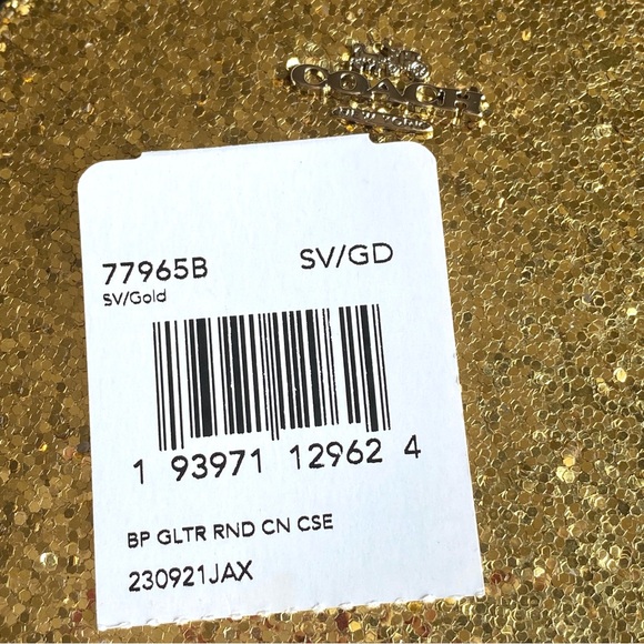 Coach Wizard of Oz NWT round gold glitter coin purse bag charm key fob - Picture 6 of 15
